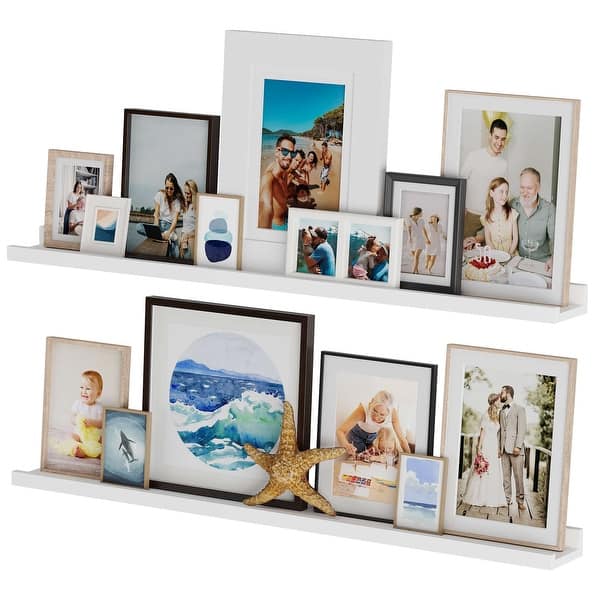 Wallniture Lagos 36" Floating Picture Ledge Shelf Vinyl Display Shelves